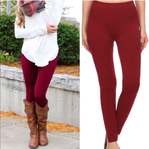 WILA Pants - FLEECE LINED❄️ burgundy dark red maroon leggings